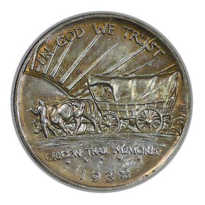 1938-S Oregon Trail Classic Commemorative Half Dollar 50C NGC Fatty MS64 CAC