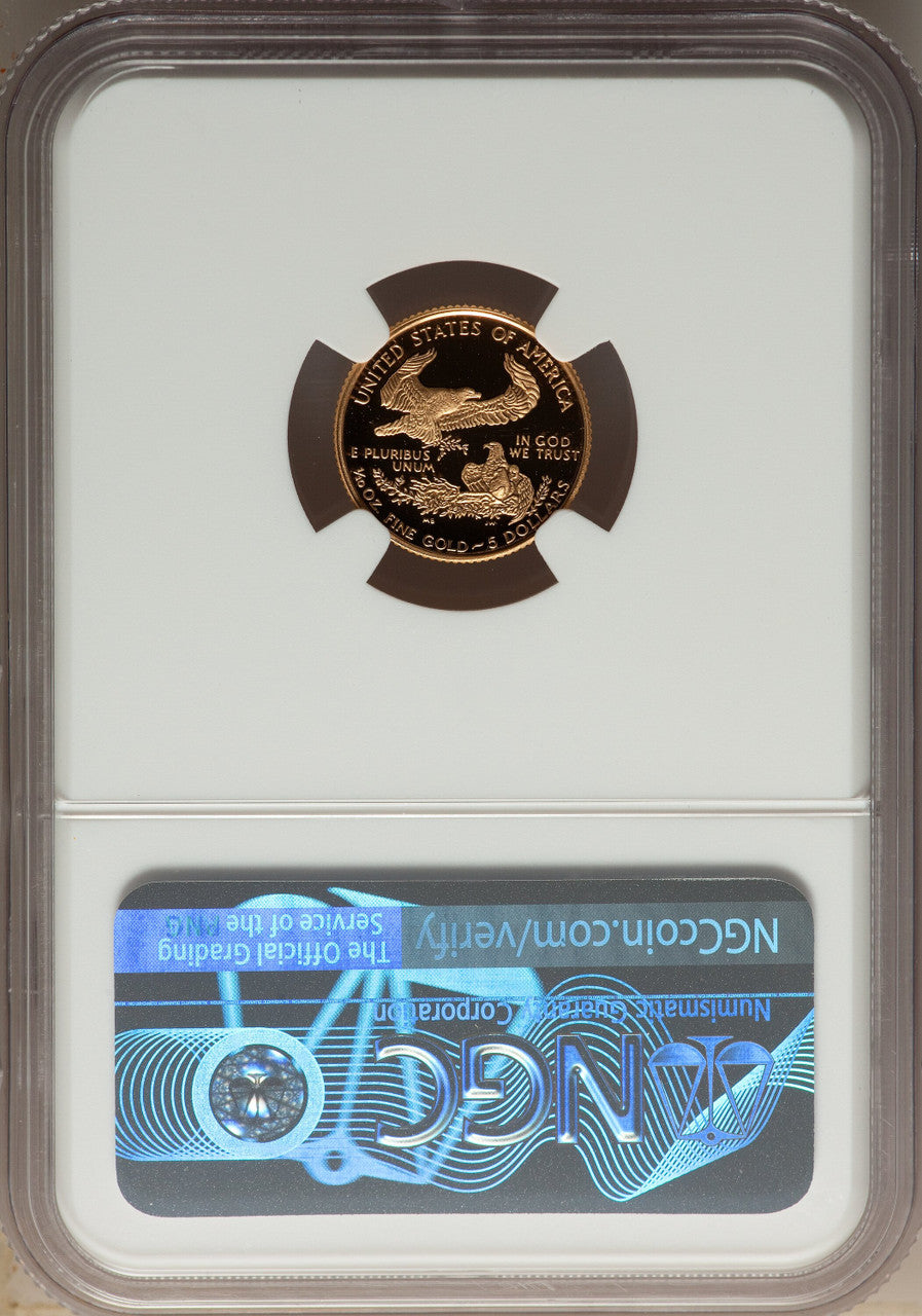 1995-W Complete 5 Coin American Gold and Silver Eagle 10th Anniversary Set NGC PF70UCAM John Mercanti Signed