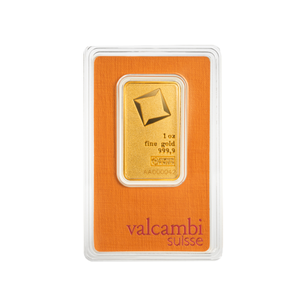 1 OZ GOLD BAR VALCAMBI MATTE FINISH
