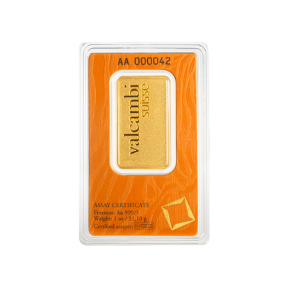 1 OZ GOLD BAR VALCAMBI MATTE FINISH