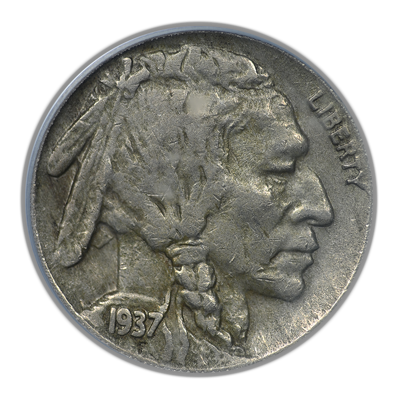 1937-D Buffalo Nickel 5C PCGS VF35 CAC - 3 Legs