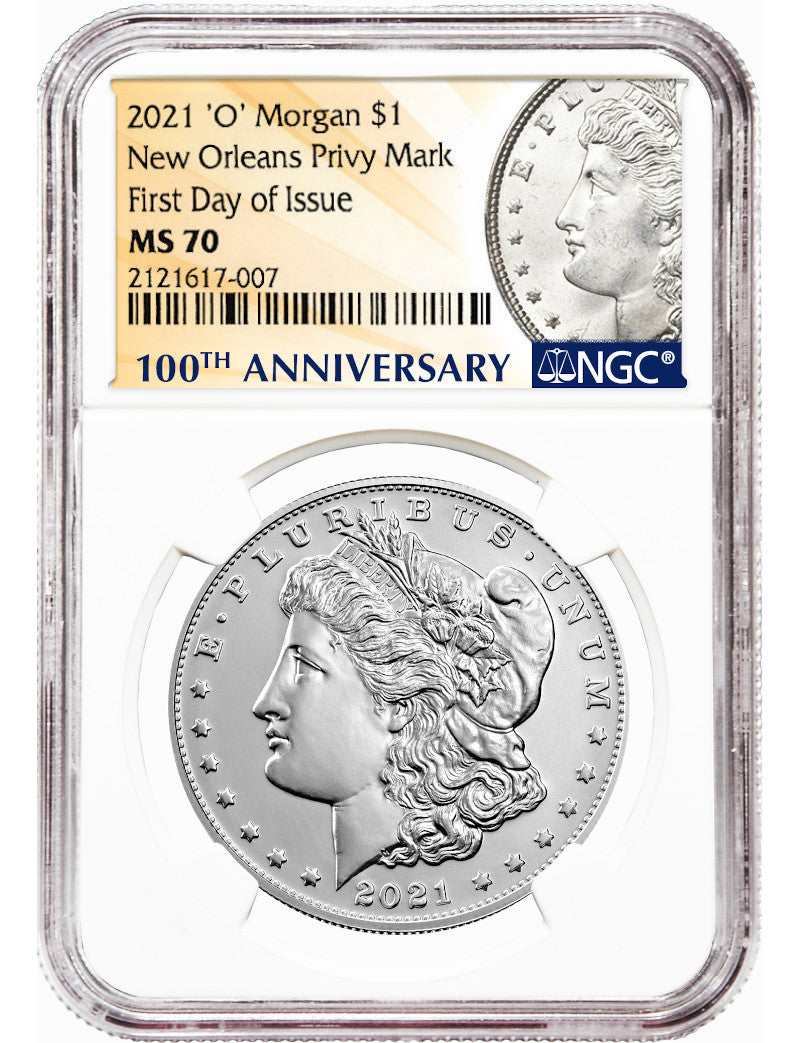 2021-O $1 Morgan Dollar New Orleans Privy Mark FDI NGC MS70