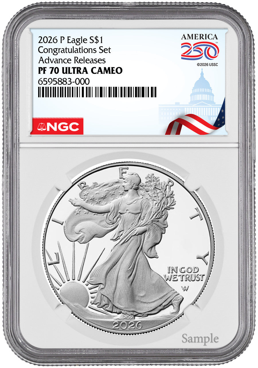 2026 P Silver Eagle Congratulations Set Advanced Releases NGC PF70