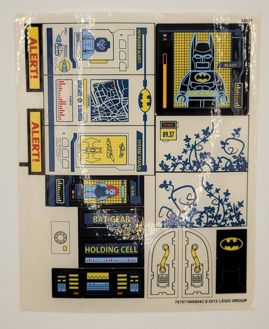 Sticker Sheet for Set The Batcave, 6860 - (76707/4668042), Part# 6860stk01