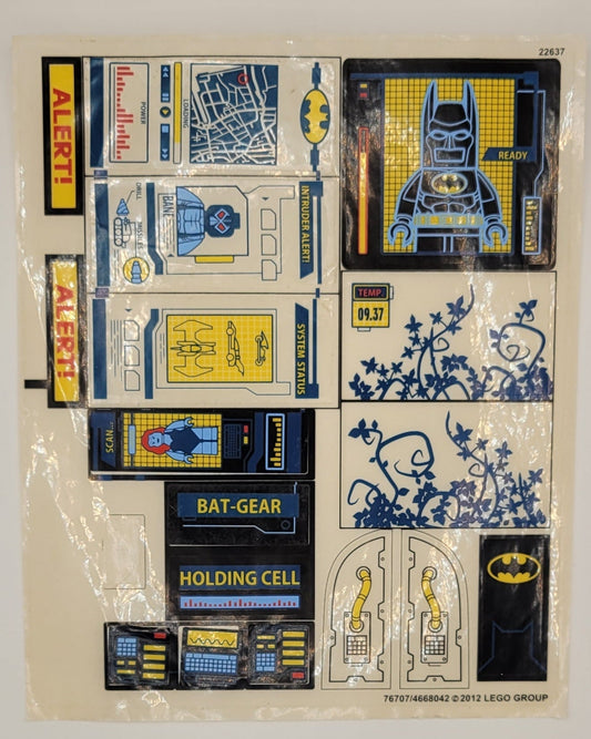 Sticker Sheet for Set The Batcave, 6860 - (76707/4668042), Part# 6860stk01