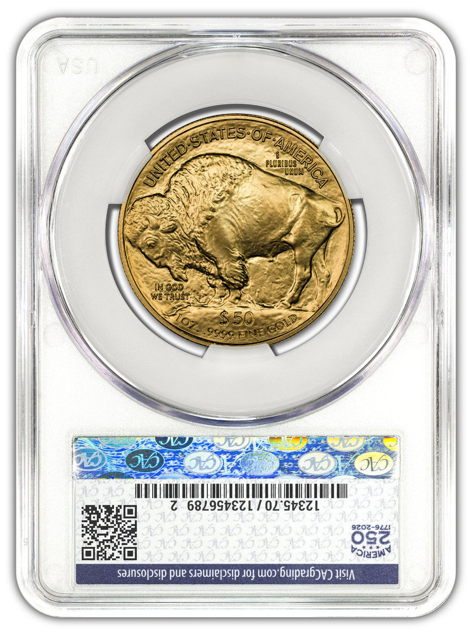 2026 1 oz Gold Buffalo FDD CAC MS70 Battlefield Label