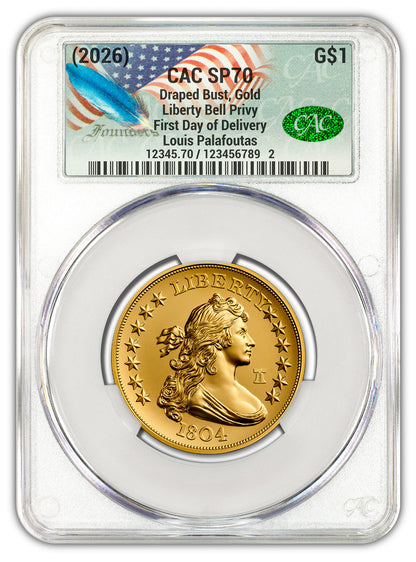 2026 1804 Draped Bust Dollar Gold Coin FDD CAC SP70/MS70 Founders