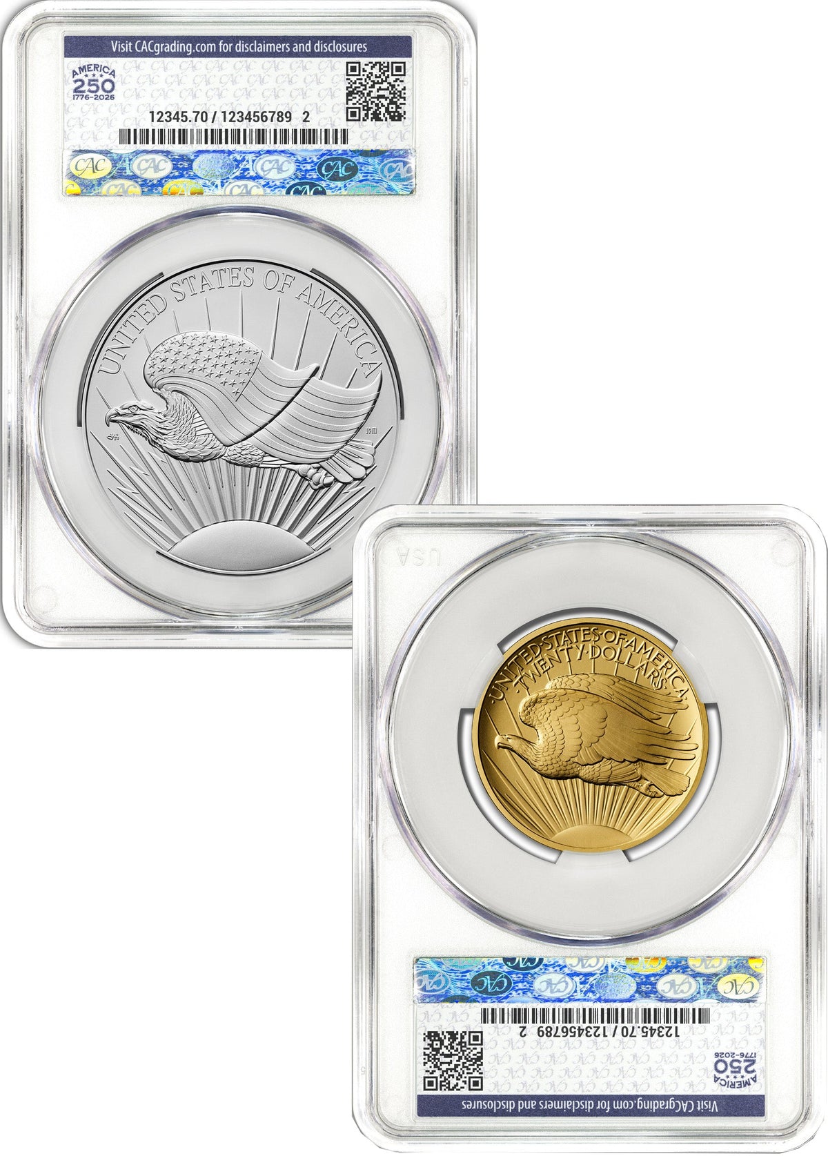 2026 1907 Saint-Gaudens High Relief $20 Gold Coin & Silver Medal Set FDD CAC SP70/MS70 Battlefield