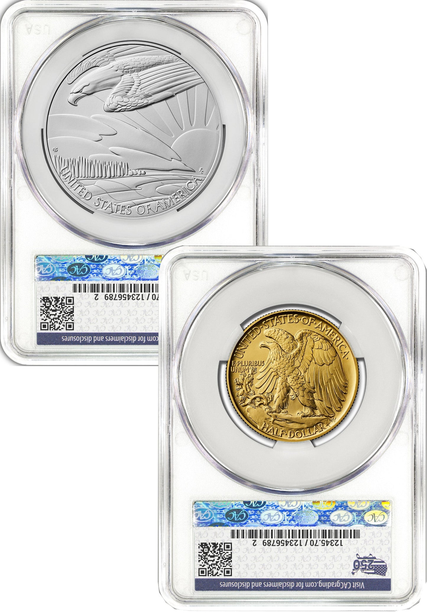 2026-W Gold Walking Liberty Half & Silver Medal Set FDD CAC SP70/MS70 Battlefield