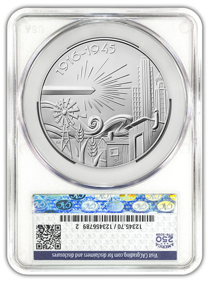 2026 (P) Mercury Silver Medal FDD CAC MS70 250 Battlefield Label