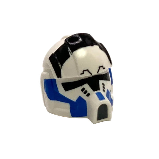 Minifigure, Headgear Helmet SW Clone Pilot with Elongated Breathing Mask and 501st Pattern, Part# 11331pb01