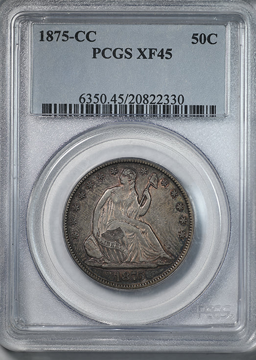 1875-CC Liberty Seated Half Dollar 50C PCGS XF45