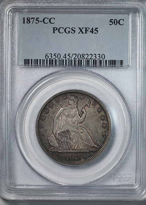 1875-CC Liberty Seated Half Dollar 50C PCGS XF45