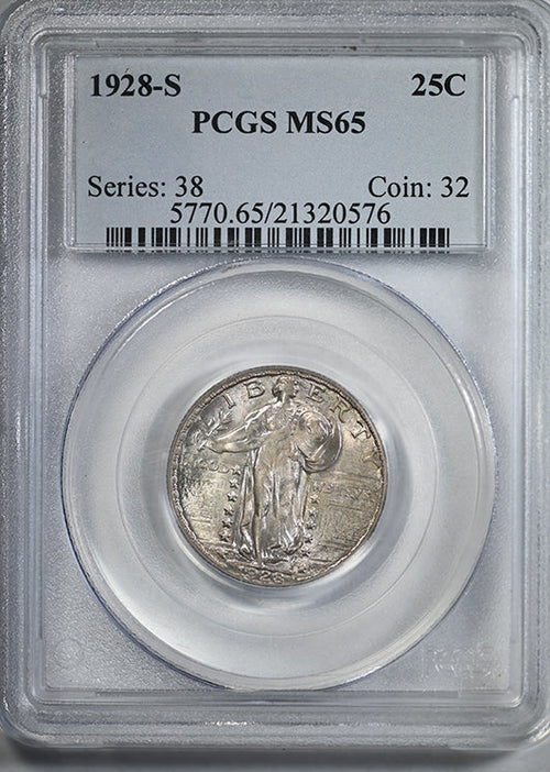1928-S Standing Liberty Quarter 25C PCGS MS65