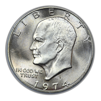 1974-S Silver Eisenhower Ike Dollar $1 PCGS Rattler MS67 CAC