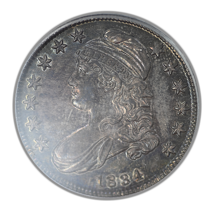 1834 Capped Bust Half Dollar 50C PCGS AU58 - Small Date, Small Letters