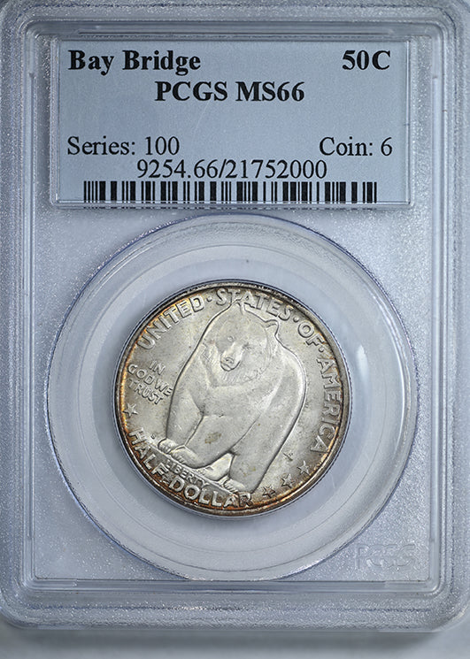 1936-S Bay Bridge Classic Commemorative Half Dollar 50C PCGS MS66