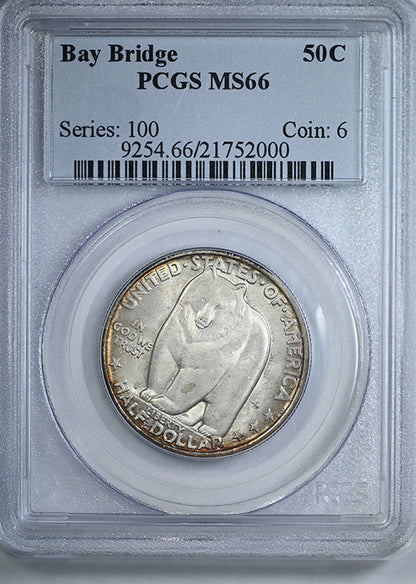 1936-S Bay Bridge Classic Commemorative Half Dollar 50C PCGS MS66