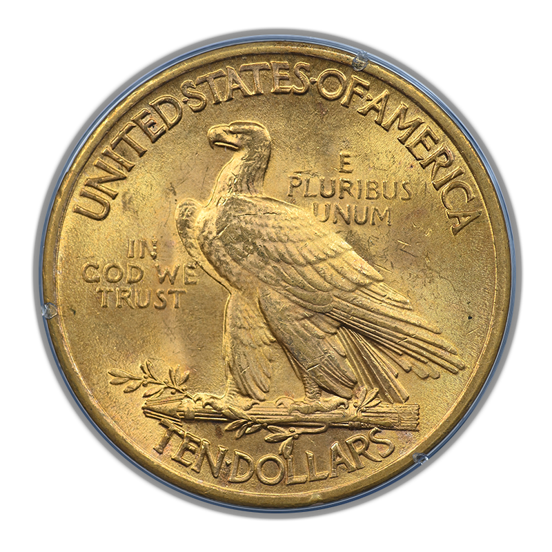 1932 Indian Head Gold Eagle $10 PCGS Rattler MS63