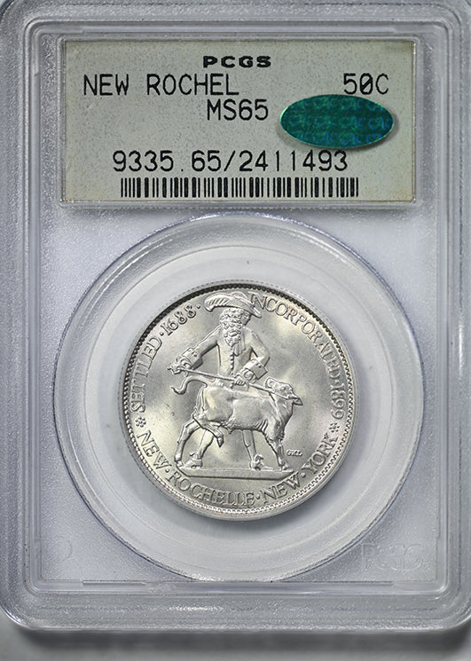 1938 New Rochelle Classic Commemorative Half Dollar 50C PCGS MS65 CAC OGH