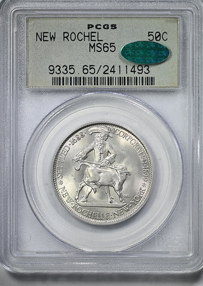1938 New Rochelle Classic Commemorative Half Dollar 50C PCGS MS65 CAC OGH
