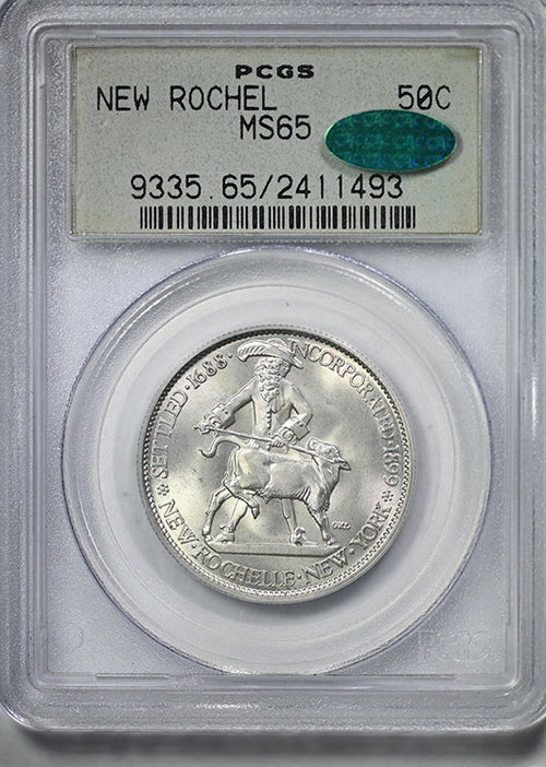 1938 New Rochelle Classic Commemorative Half Dollar 50C PCGS MS65 CAC OGH