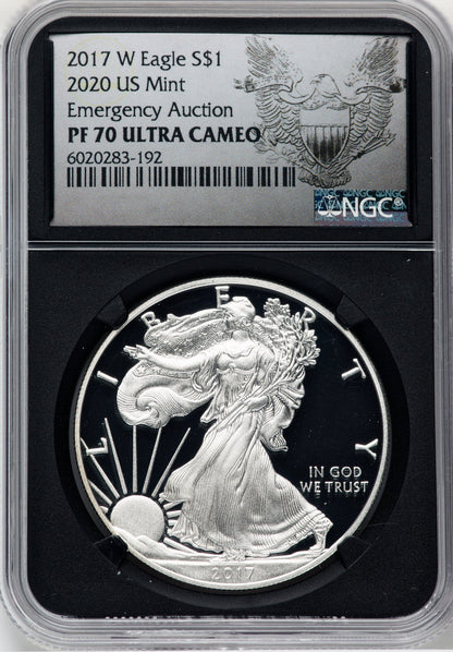 2017-W S$1 Silver Eagle NGC PF70