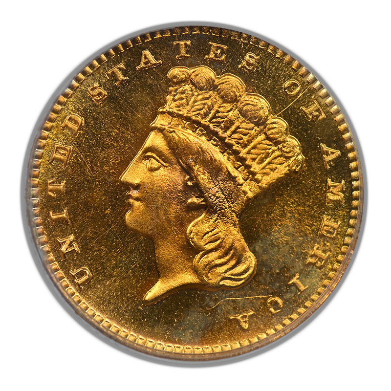 1886 Proof Type 3 Indian Princess Head Gold Dollar G$1 PCGS PR65