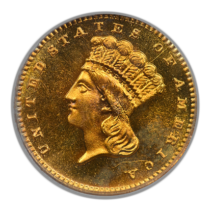 1886 Proof Type 3 Indian Princess Head Gold Dollar G$1 PCGS PR65