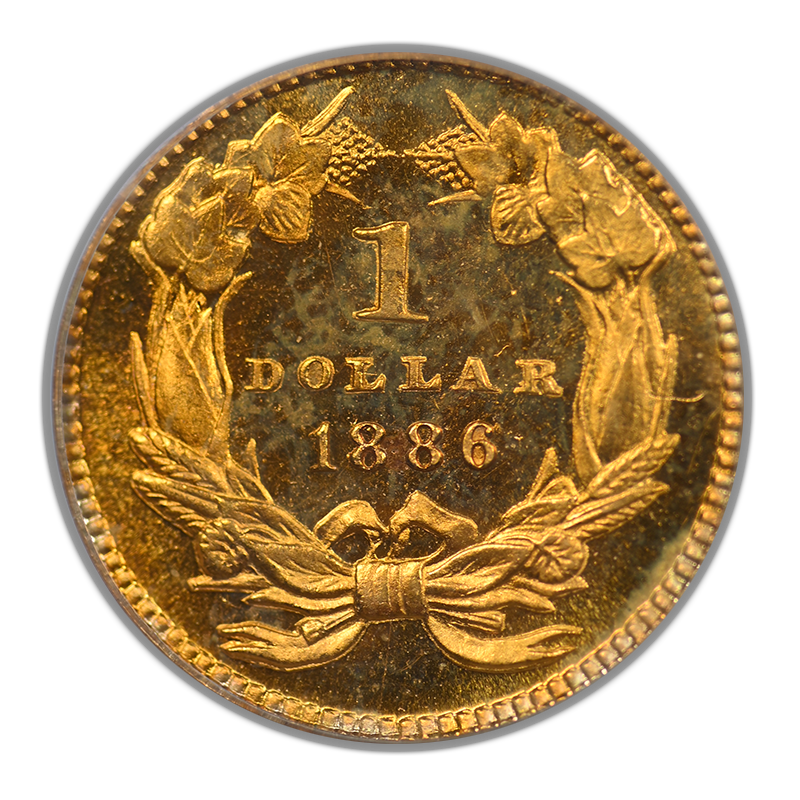1886 Proof Type 3 Indian Princess Head Gold Dollar G$1 PCGS PR65