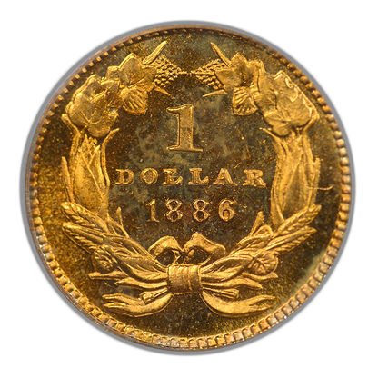 1886 Proof Type 3 Indian Princess Head Gold Dollar G$1 PCGS PR65