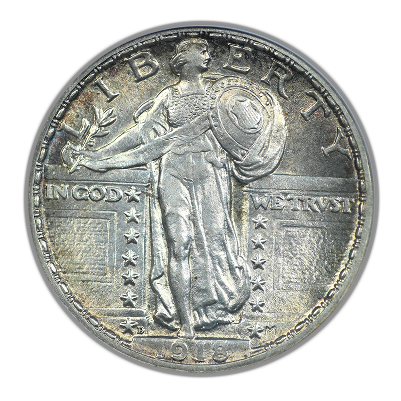 1918-D Standing Liberty Quarter 25C ANACS Soapbox MS61