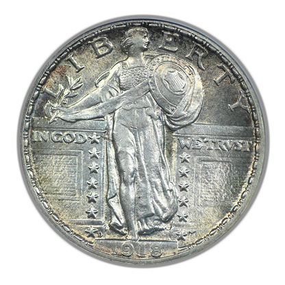 1918-D Standing Liberty Quarter 25C ANACS Soapbox MS61
