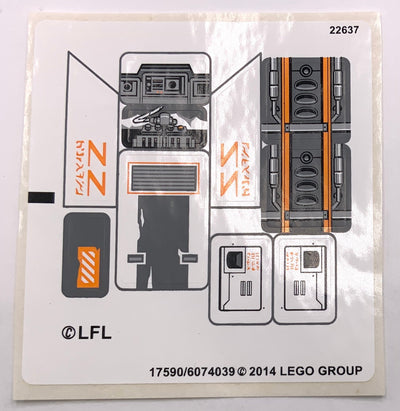 Sticker Sheet for Set Snowspeeder, 75049, International Version - (17590/6074039), Part# 75049stk01a