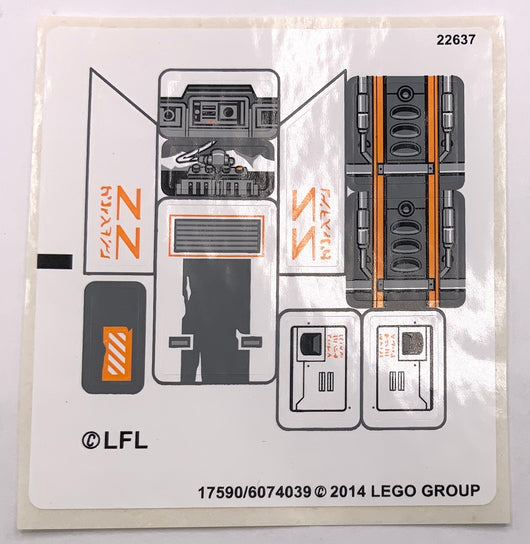 Sticker Sheet for Set Snowspeeder, 75049, International Version - (17590/6074039), Part# 75049stk01a