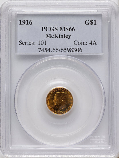 1916 G$1 McKinley Commemorative Gold PCGS MS66
