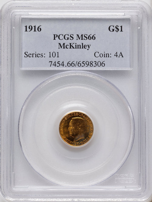 1916 G$1 McKinley Commemorative Gold PCGS MS66
