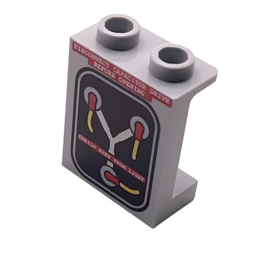 Panel 1 x 2 x 2 with Side Supports - Hollow Studs with 'DISCONNECT CAPACITOR DRIVE BEFORE OPENING' & 'SHEILD EYES FROM LIGHT' Pattern (First Version), Part# 87552pb016a