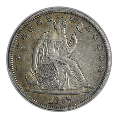 1877-CC Liberty Seated Half Dollar 50C PCGS XF45 CAC