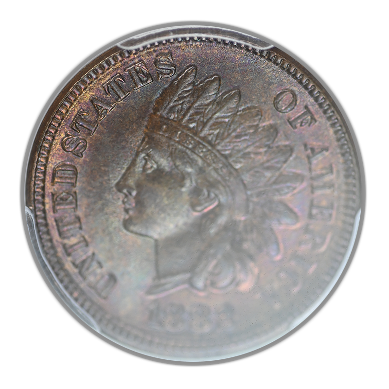 1882 Indian Head Cent 1C PCGS MS65BN CAC - TONED!