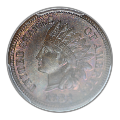 1882 Indian Head Cent 1C PCGS MS65BN CAC - TONED!