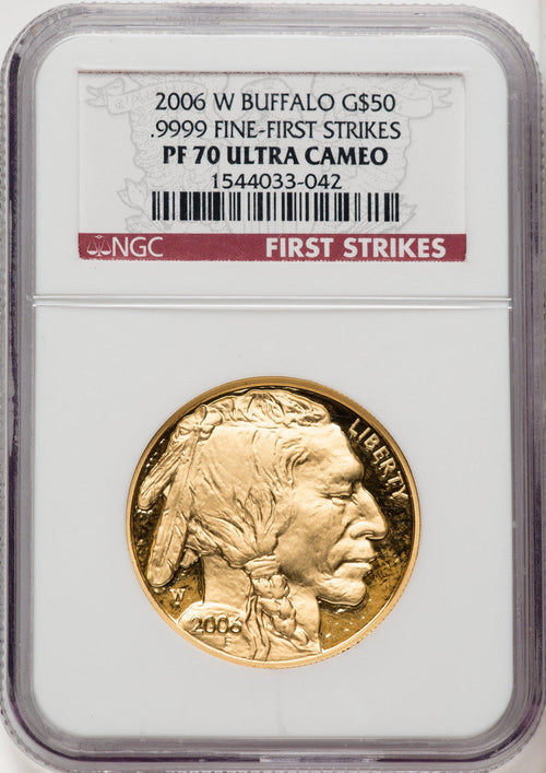2006-W $50 One-Ounce Gold Buffalo First Strike NGC PF70 (770587015)