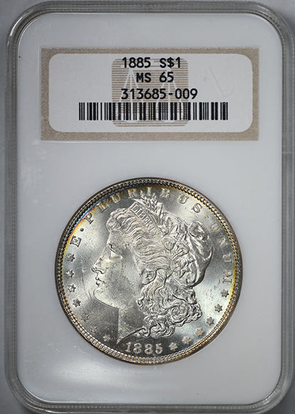1885 Morgan Dollar $1 NGC Fatty MS65