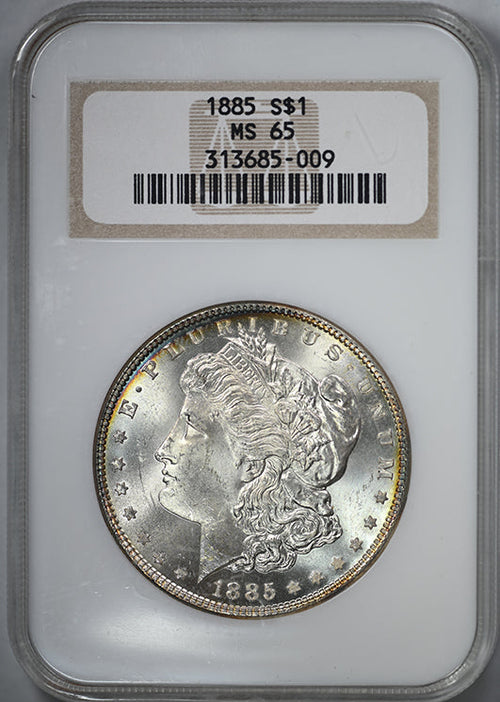 1885 Morgan Dollar $1 NGC Fatty MS65