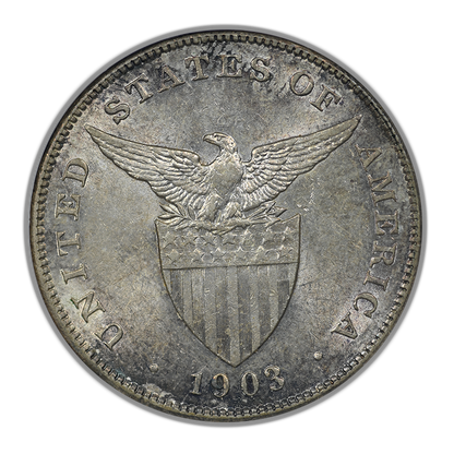 1903 USA Philippines Peso NGC AU55