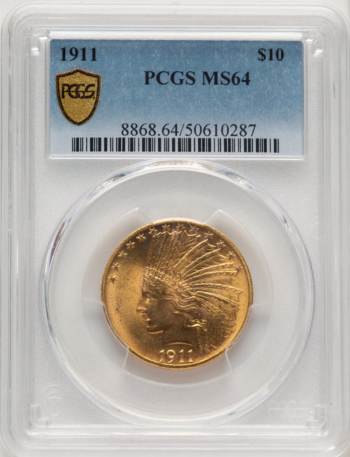 1911 $10 Indian Eagle PCGS MS64