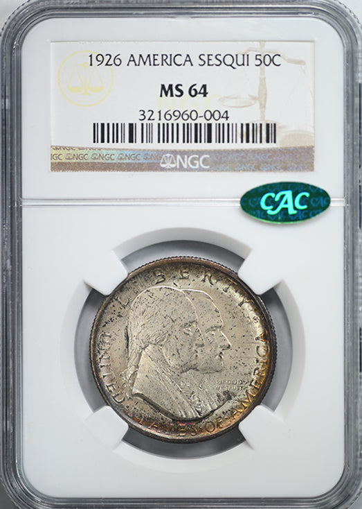 1926 American Sesquicentennial Classic Commemorative Half Dollar 50C NGC MS64 CAC
