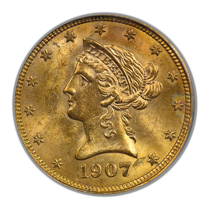 1907 Liberty Head Gold Eagle $10 PCGS MS61 OGH - REVERSE TONED!