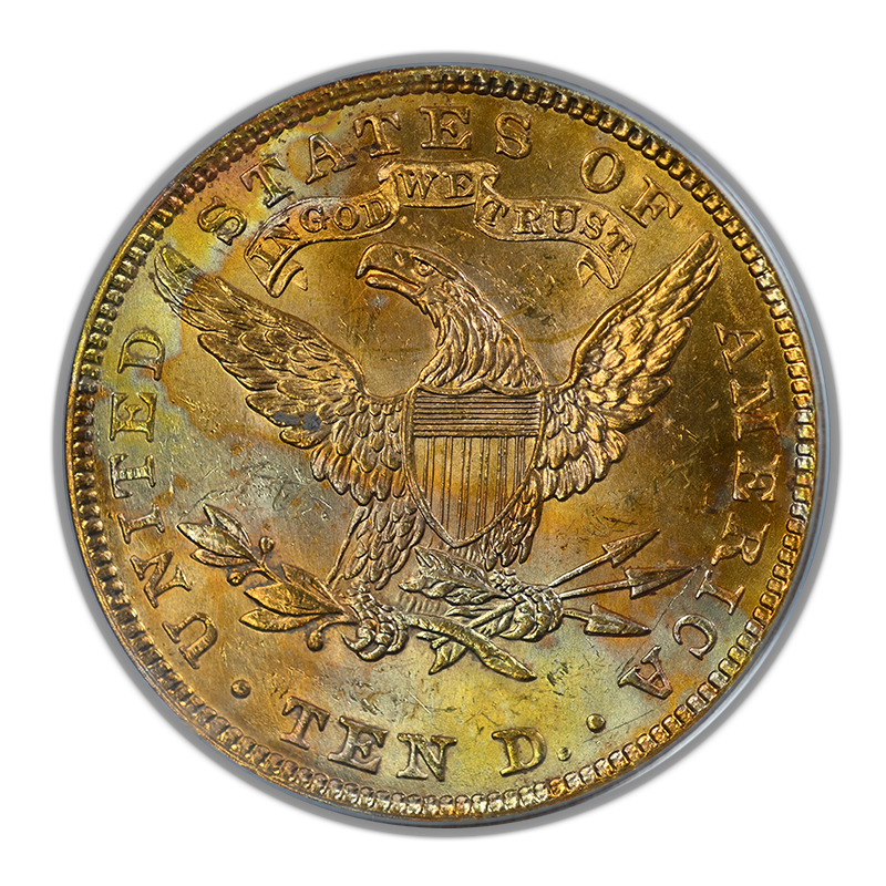1907 Liberty Head Gold Eagle $10 PCGS MS61 OGH - REVERSE TONED!