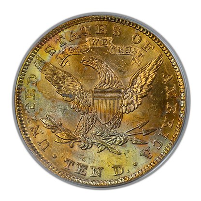 1907 Liberty Head Gold Eagle $10 PCGS MS61 OGH - REVERSE TONED!